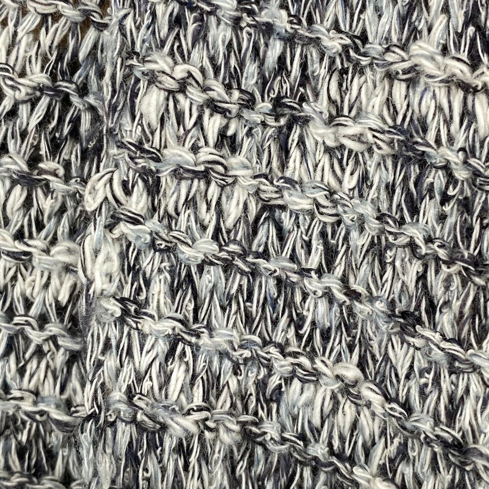 EILEEN FISHER Cardigan M Cotton Blend Marled Shawl Open Front Long Sleeve Gray - Picture 5 of 15